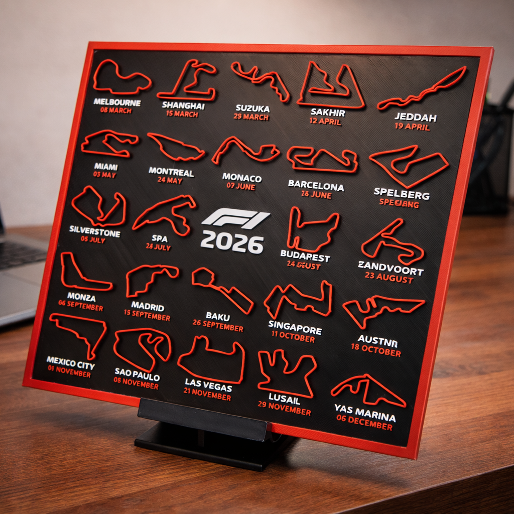 Calendario F1 3D con Circuitos