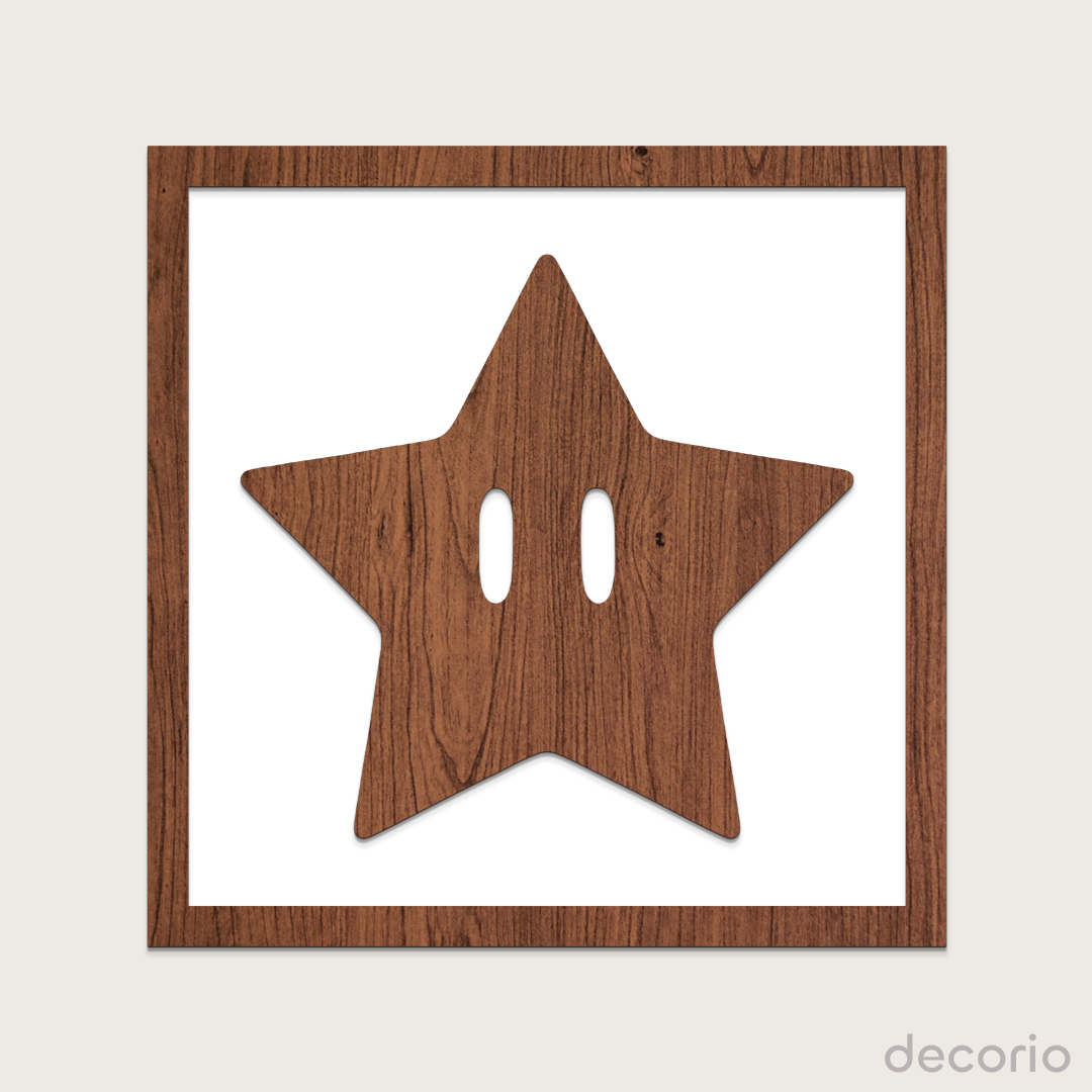 Estrella de Super mario doble capa (base blanca)