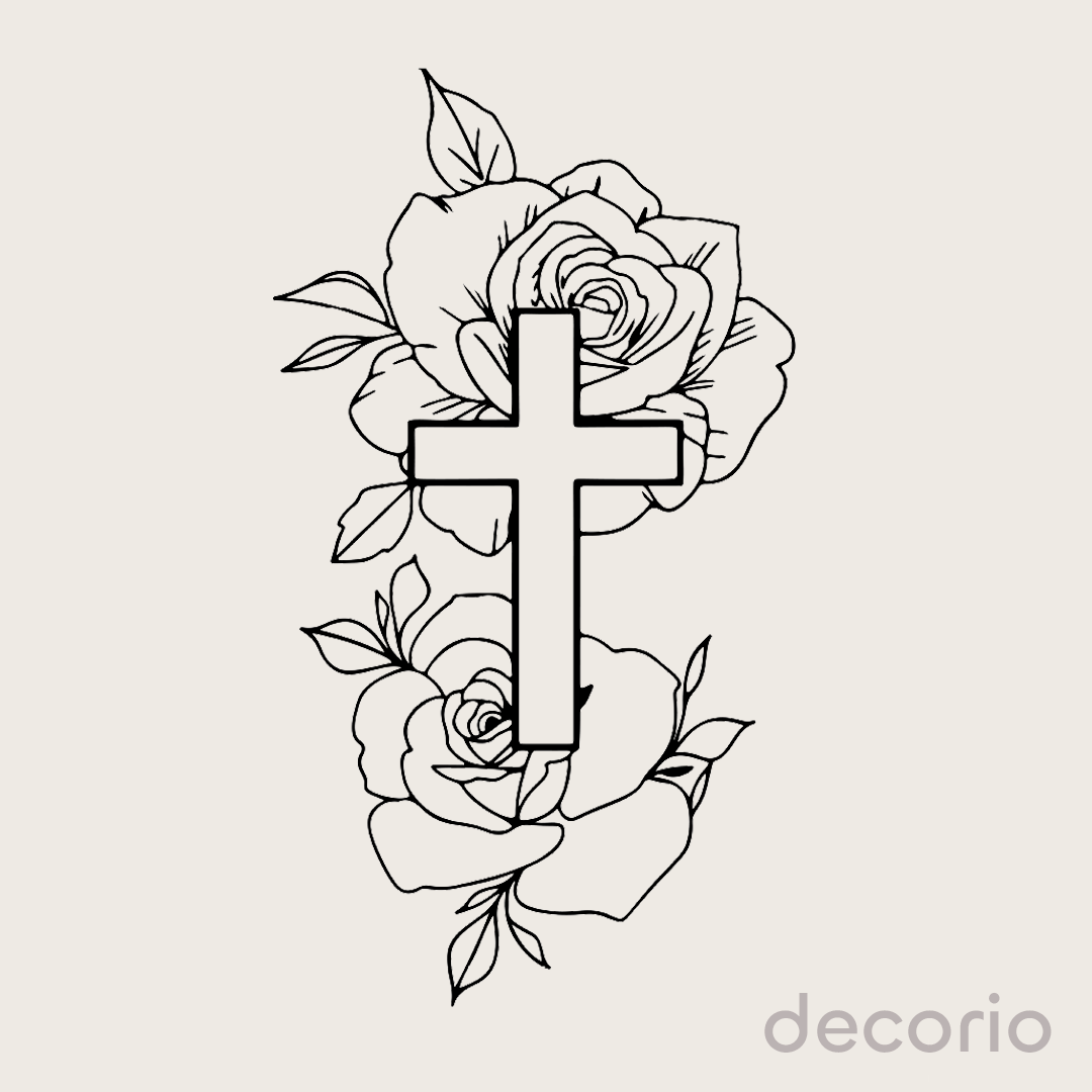 Stickers cruz con rosas