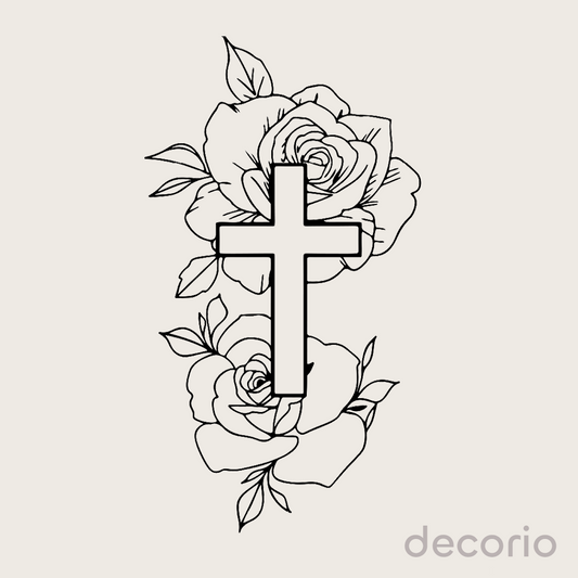 Stickers cruz con rosas